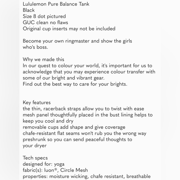 Lululemon black tank top - Picture 3 of 3